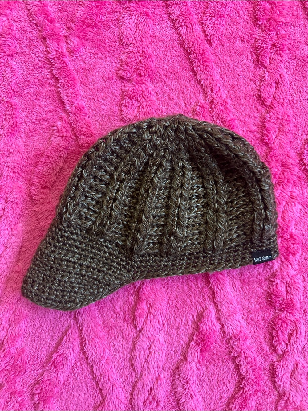 Y2k skater grunge Brown Crochet Visor Beanie